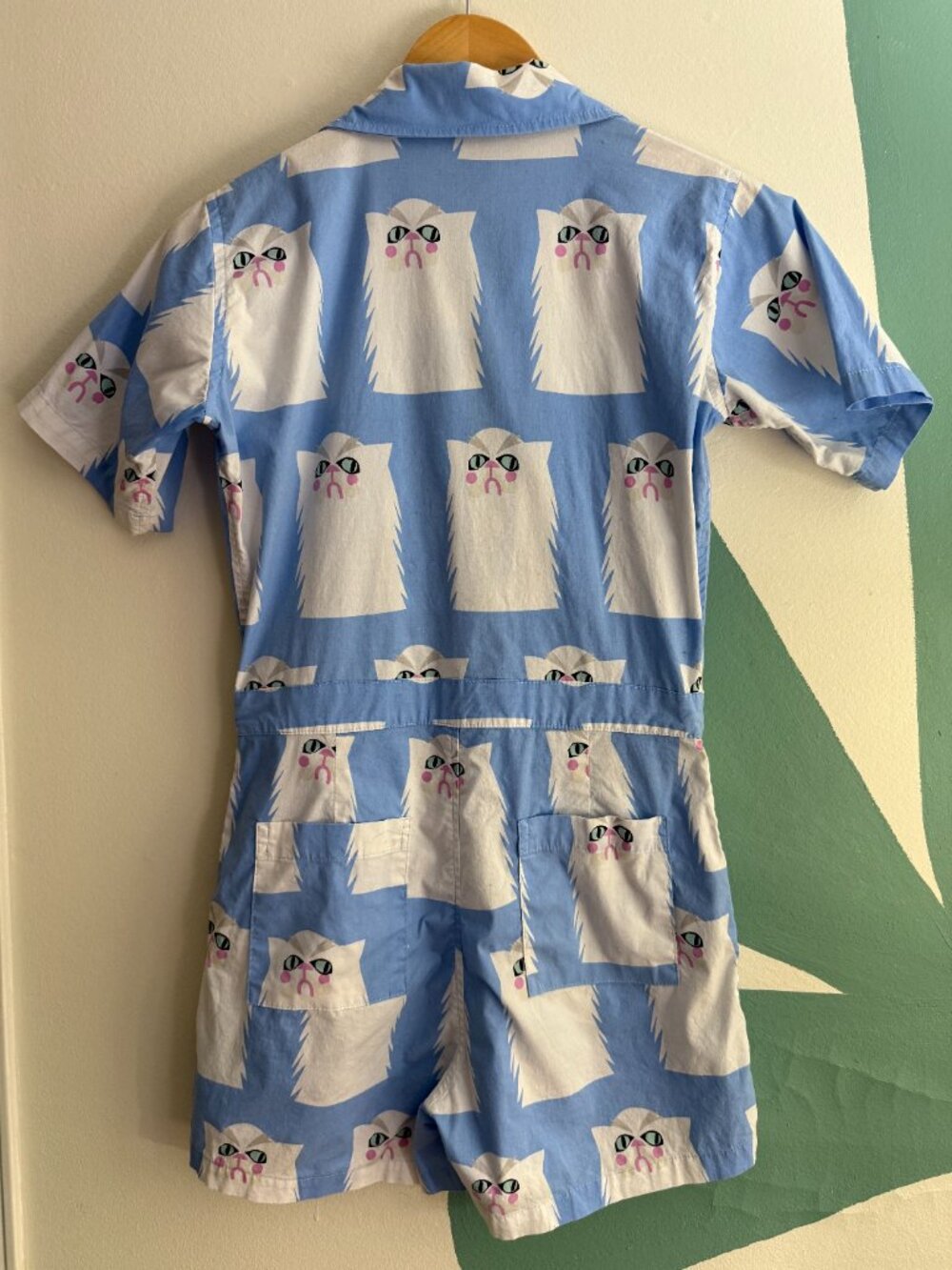 Nooworks Grumpy Cats Shortall Romper Size Xsmall - Picture 2 of 3